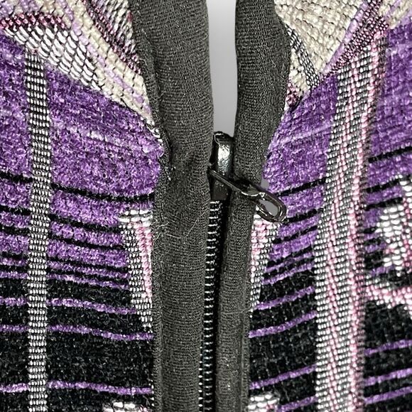 Dressbarn Embroidered Purple Tapestry Zip Up Blazer Jacket Women’s Size 1X - Picture 8 of 14